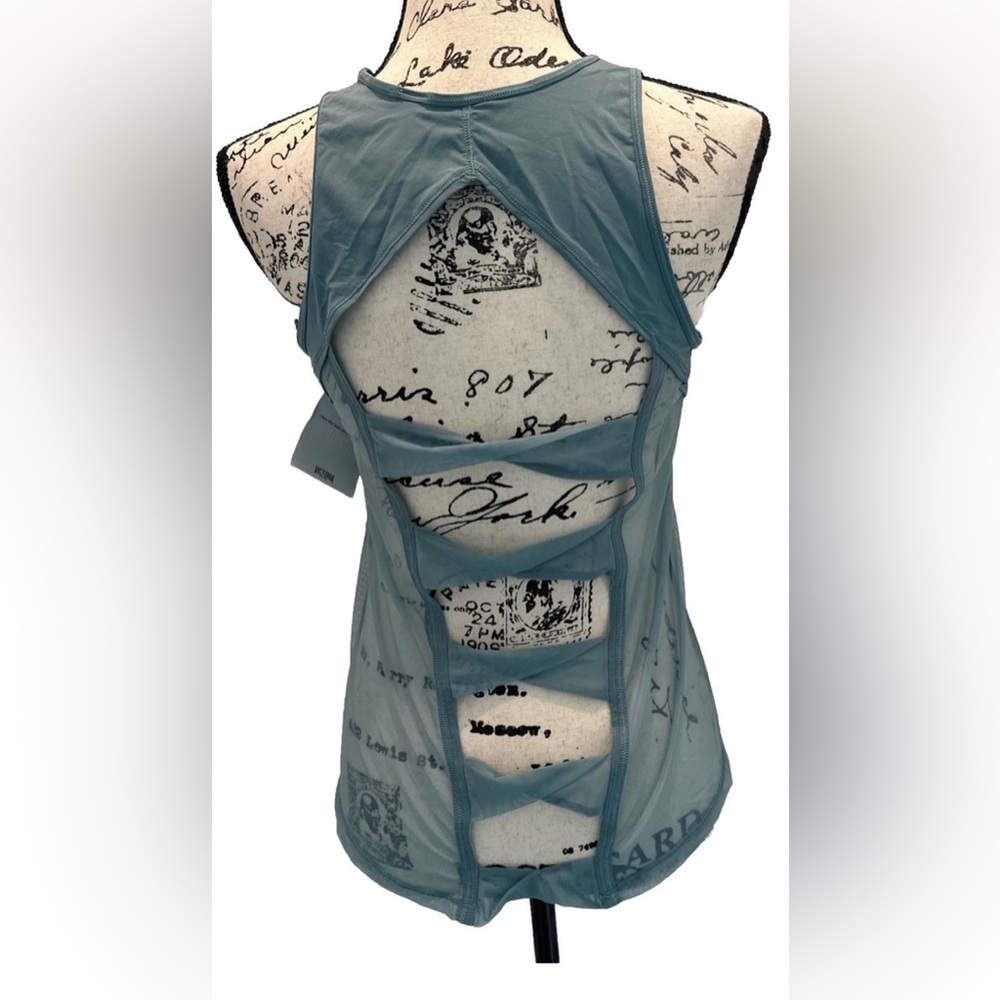 Victoria’s Secret Sports Open-Back Strappy Tank Top in Dusty Teal